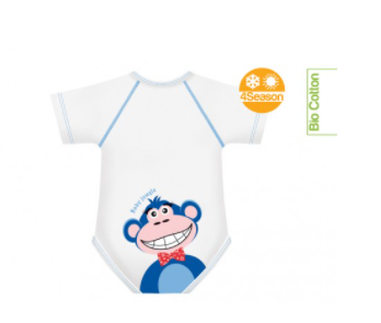 BODY 0-36 MESI BIO COTONE 4 STAGIONI BABY JUNGLE SCIMMIA