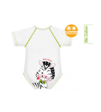BODY 0-36 MESI BIO COTONE 4 STAGIONI BABY JUNGLE ZEBRA