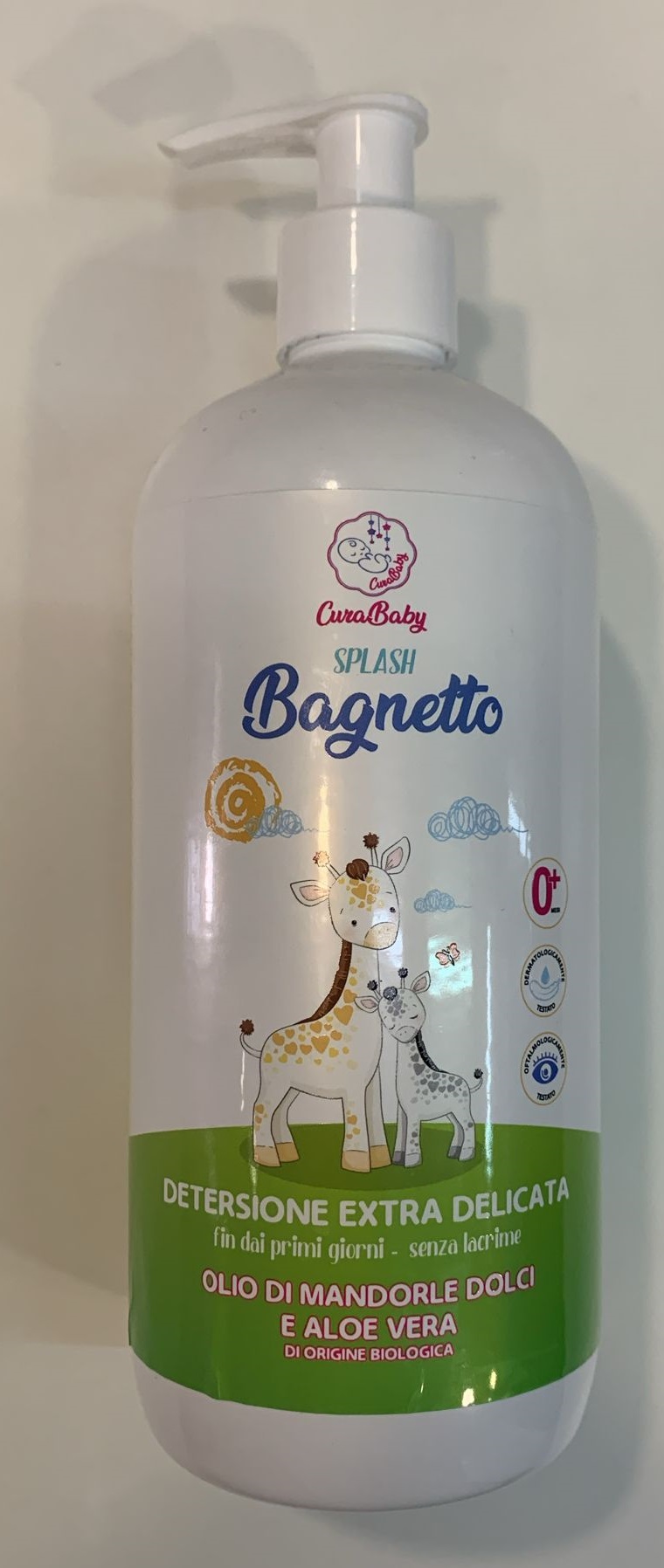 CURABABY BAGNETTO Splash ECOBIO 500ML Detergente Corpo Bimbi Ultra Delicato