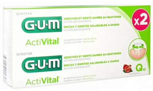 GUM ACTIVITAL DENTIFRICIO GEL USO QUOTIDIANO Per la protezione di denti e gengive bipack 2x75ml