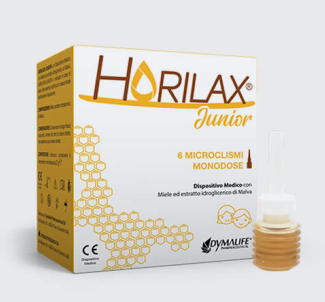 Horilax Junior - Sofar - 6 Microclismi da 3g - Dispositivo medico per la stitichezza nei bambini