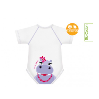 BODY 0-36 MESI BIO COTONE 4 STAGIONI BABY JUNGLE IPPOPOTAMO