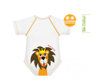 BODY 0-36 MESI BIO COTONE 4 STAGIONI BABY JUNGLE LEONE