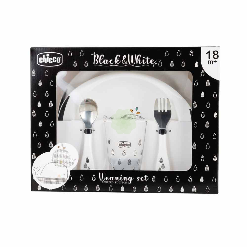 CHICCO SET PAPPA BLACK&WITHE 18M+ WHALES