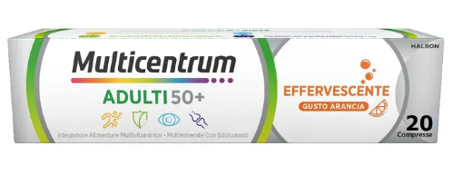 MULTICENTRUM ADULTI 50+ 20 COMPRESSE EFFERVESCENTI Gusto Arancia