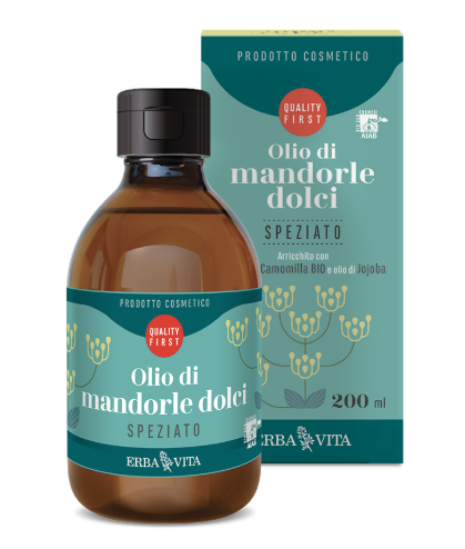 OLIO Mandorle Dolci Speziato 200ml Olio lenitivo emolliente, contrasta l'invecchiamento della pelle