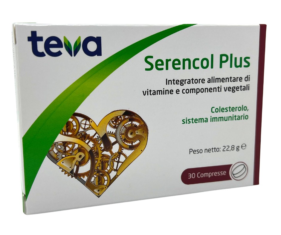 Teva Serencol Plus - Integratore per Colesterolo e Sistema Immunitario 30 Compresse