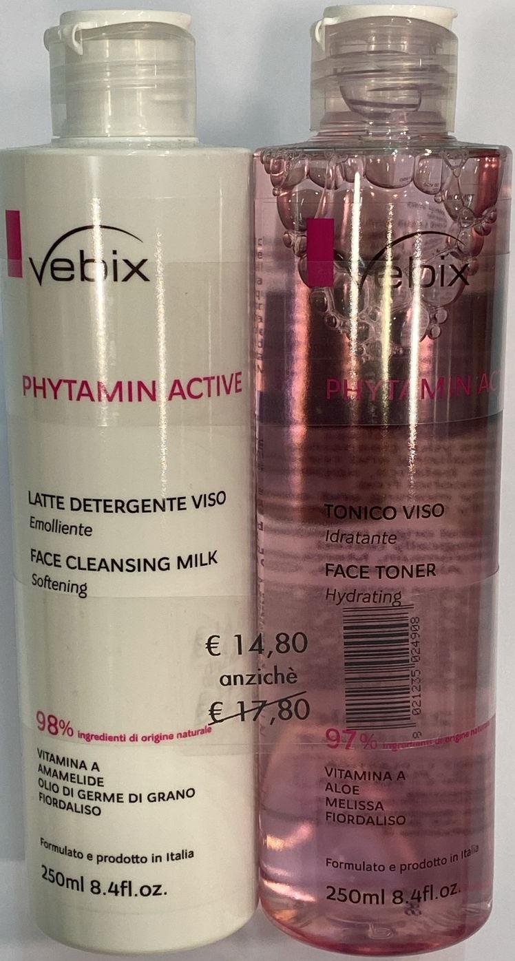 VEBIX PHYTAMIN LATTE DETERGENTE VISO 250ML + TONICO VISO IDRATANTE 250ML