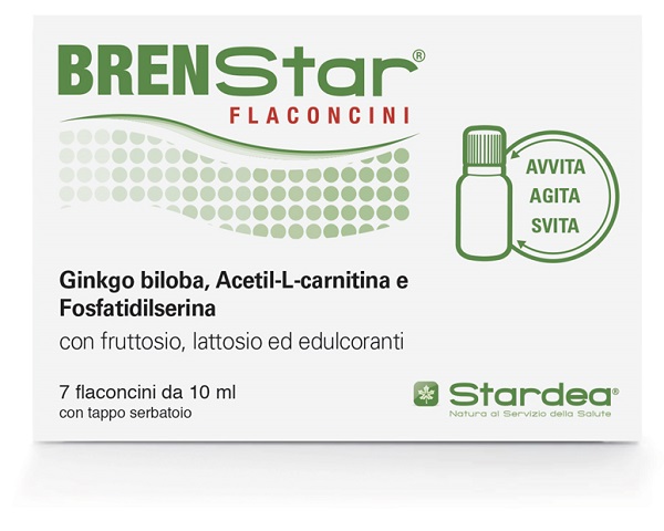 BRENSTAR 7 FLACONI 10ML Integratore alimentare per le funzioni cognitive e la funzionalità del microcircolo