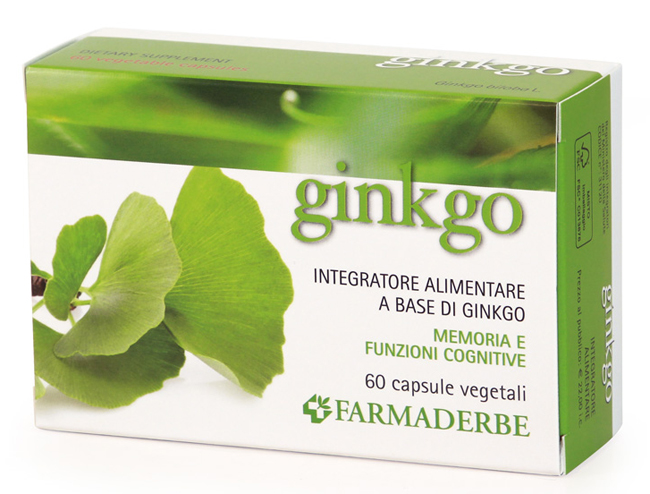 Farmaderbe Ginkgo Biloba 60 capsule - Integratore per la Memoria e le Funzioni Cognitive