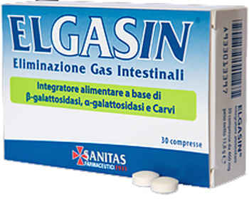 ELGASIN 30 Compresse - Integratore per la motilità intestinale e l'eliminazione del gas intestinale
