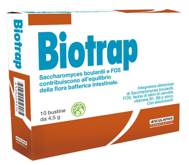 BIOTRAP 10 Bustine Senza Glutine 4,5g - Integratore per l'equilibrio della flora batterica intestinale
