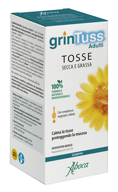 GRINTUSS Adulti Poliresina Sciroppo Tosse Secca e Grassa 180g