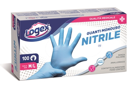 LOGEX GUANTO NITRILE M/L 100PZ