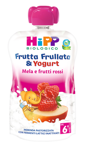 HIPP BIO FRUTTA FRULLATA MELA FRUTTI ROSSI YOGURT 90G