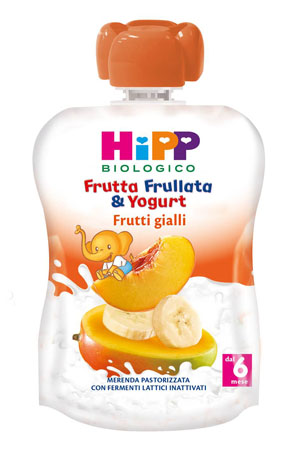 HIPP BIO FRUTTA FRULLATA FRUTTI GIALLI YOGURT 90G