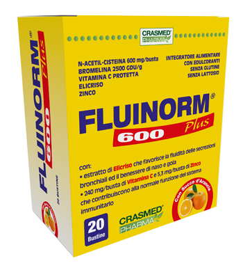 FLUINORM 600 Plus 20 Bustine - Integratore per il benessere di naso e gola