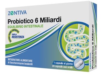 ZENTIVA PROBIOTICO 6 MILIARDI 24 CAPSULE - Integratore per l'equilibrio della flora batterica intestinale