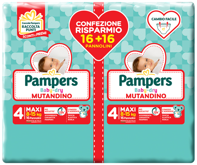 Pampers BabyDry Mutandino Maxi 32 Pezzi