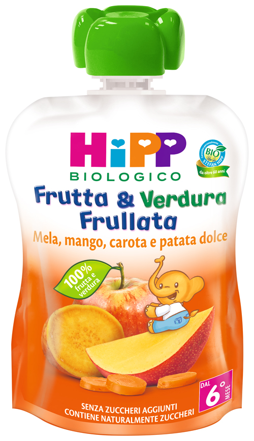 HIPP Bio Frutta & Verdura Frullata Mela Mango Carota 90g
