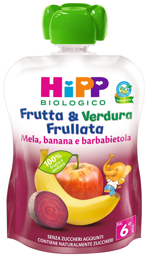 HIPP Bio Frutta & Verdura Frullata Mela Banana Barbabietola 90g