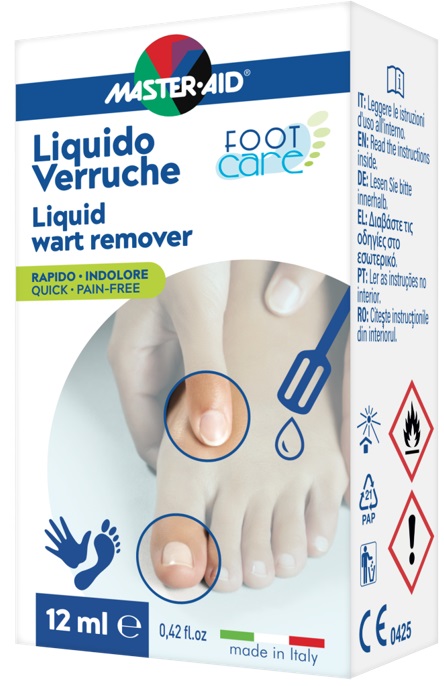 Footcare Liquido Verruche - Master Aid - 12 ml gel - Gel specifico per la rimozione delle verruche