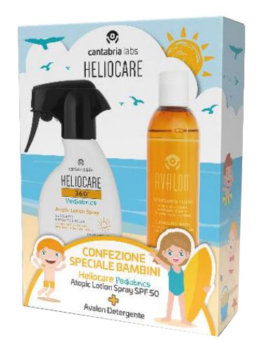 HELIOCARE 360 PEDIATRICS ATOPIC LOZIONE SPRAY SPF50 250ML + AVALON DETERGENTE FLUIDO 250ML