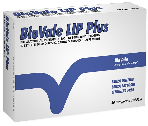 BIOVALE LIP PLUS 30 Compresse - Integratore per la funzionalità digestiva e dell'apparato cardiovascolare