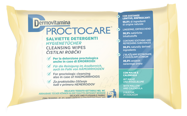 DERMOVITAMINA Proctocare Salviette Detergenti 15 Pezzi