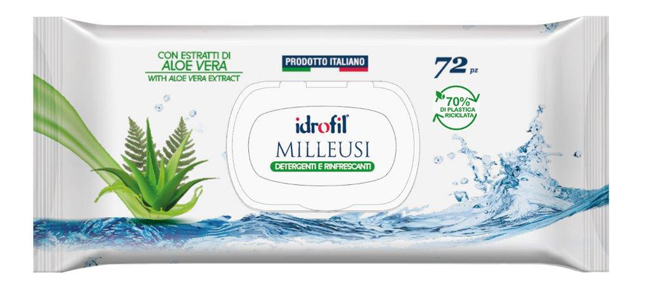 SALVIETTE MILLEUSI Detergenti Rinfrescanti 72 Pezzi