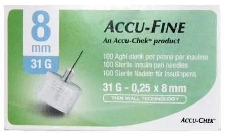 ACCUFINE AGO INSULINA 31G 8MM 100 PEZZI