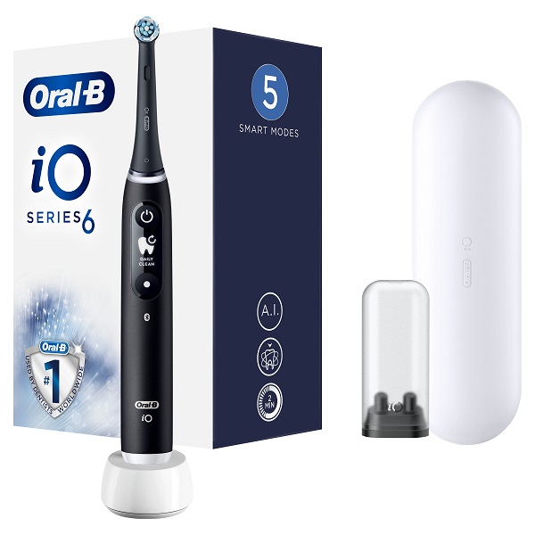 ORAL-B IO 6 Spazzolino Elettrico Nero + 2 Testine