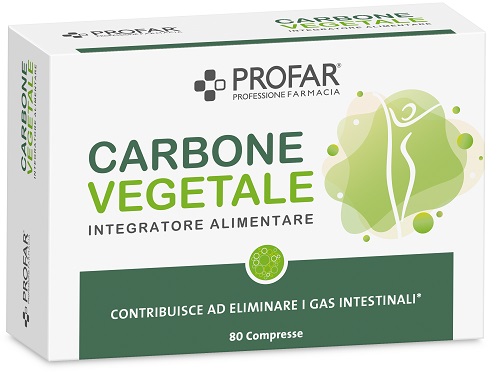 PROFAR CARBONE VEGETALE 80 Compresse - Integratore per ridurre la flatulenza