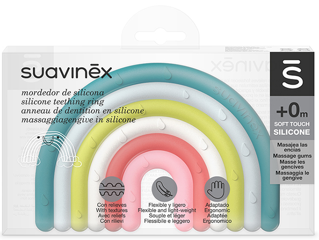 SUAVINEX MASSAGGIAGENGIVE SILICONE STEP 1 +0 MESI ARCOBALENO