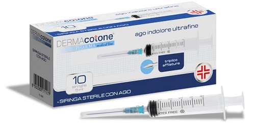 DERMACOTONE Siringa sterile con ago 5ml 23G 10 Pezzi