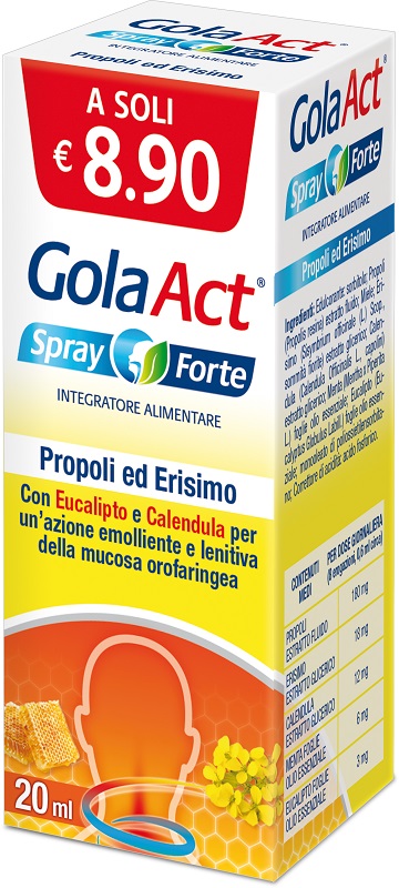 GOLA ACT SPRAY FORTE 20ML - Integratore per il benessere delle vie respiratorie e del tono della voce