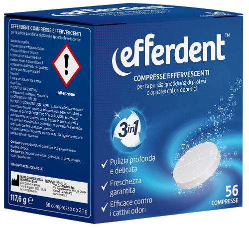 EFFERDENT 56 Compresse effervescenti per la pulizia di protesi e apparecchi ortodontici