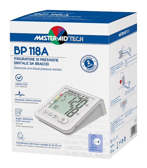 MASTER-AID TECH MISURATORE DI PRESSIONE DIGITALE DA BRACCIO BP 118A
