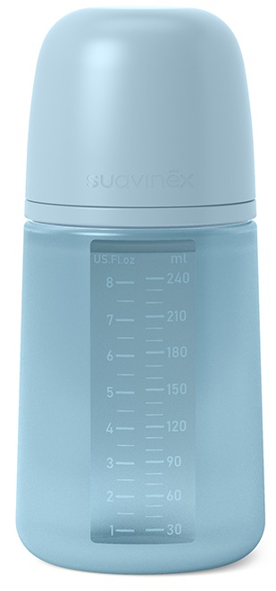 SUAVINEX ESSENCE BIBERON SILICONE 240ML AZZURRO ACQUA FLUSSO MEDIO +3 MESI
