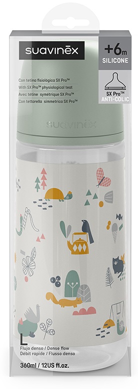 BIBERON WALK IN THE PARK SILICONE SX PRO VERDE SUAVINEX 360ML