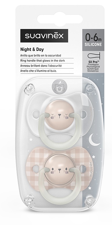 SUAVINEX SUCCHIETTO NIGHT & DAY SILICONE PRO CONIGLIO 0/6 MESI