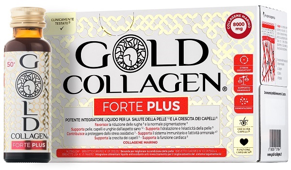 GOLD Collagen Forte Plus 10 Flaconcini - Integratore per il benessere di pelle e capelli