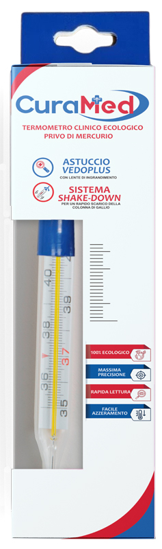 Curameter G Termometro Clinico Ovale Al Gallio Con Agitatore - Misuratore della Temperatura