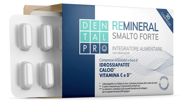DENTALPRO Remineral Smalto Forte 30 Compresse - Integratore per il benessere di denti e gengive