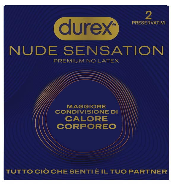 Durex Nude Sensation In Nitrile Regular 2 pezzi - Preservativi Ultra Sottili Lubrificati