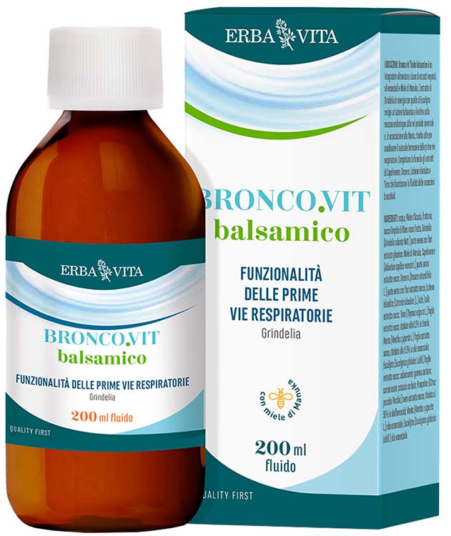 Erba Vita BRONCOVIT Fluido Balsamico 200ml - Integratore per il benessere delle vie respiratorie