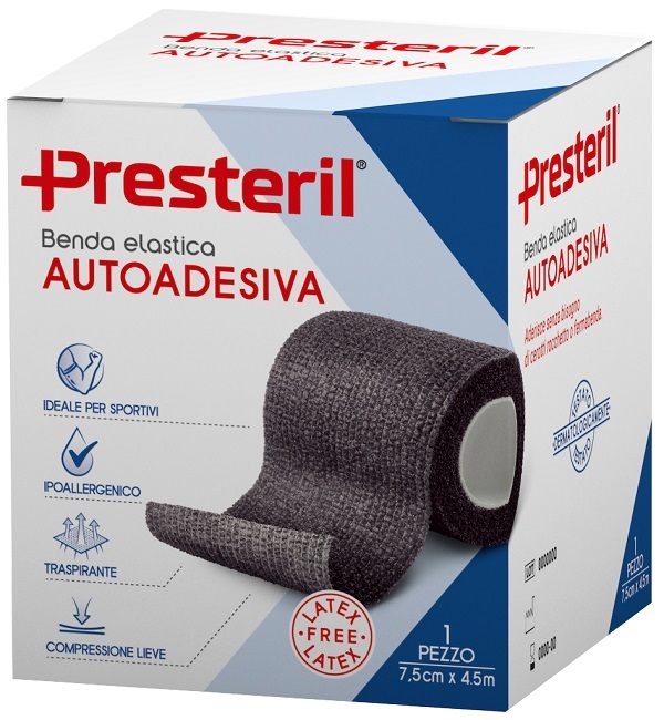 PRESTERIL BENDA ELASTICA AUTOADESIVA 7,5cmX4,5m NERA