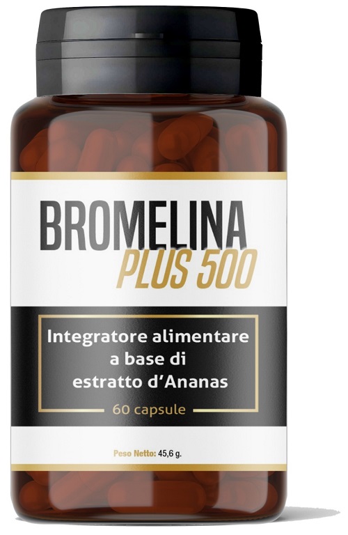 BROMELINA Plus 500 60 Capsule - Integratore per la funzionalità del microcircolo e il drenaggio dei liquidi corporei