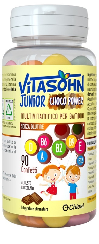 VITASOHN Junior Choco Power 90 Confetti - Integratore multivitaminico bimbi 3+ anni