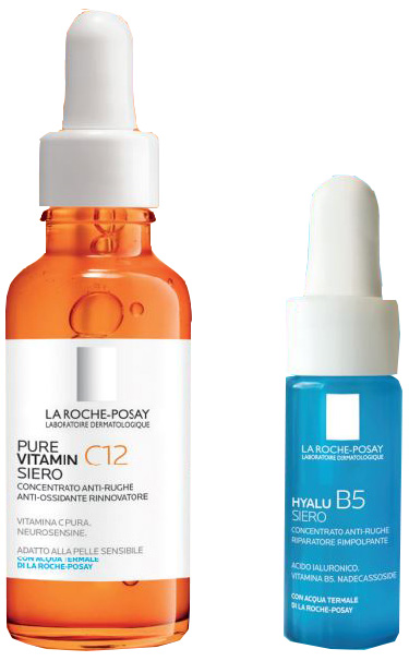 SIERO ANTIRUGHE RIPARATORE HYALU B5 10ML + VITAMINA C12 SIERO ANTIRUGHE ILLUMINANTE ANTIOSSIDANTE 30ML